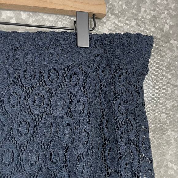 Alfani Women's Plus Size Navy Blue Lace Sexy A-Line Knee Length Skirt - Size 16W - Picture 6 of 7